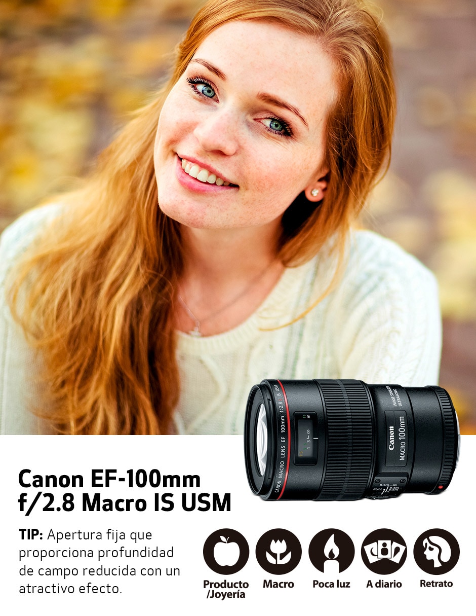 Lente Canon 100 mm f / 2.8 EF-Mount