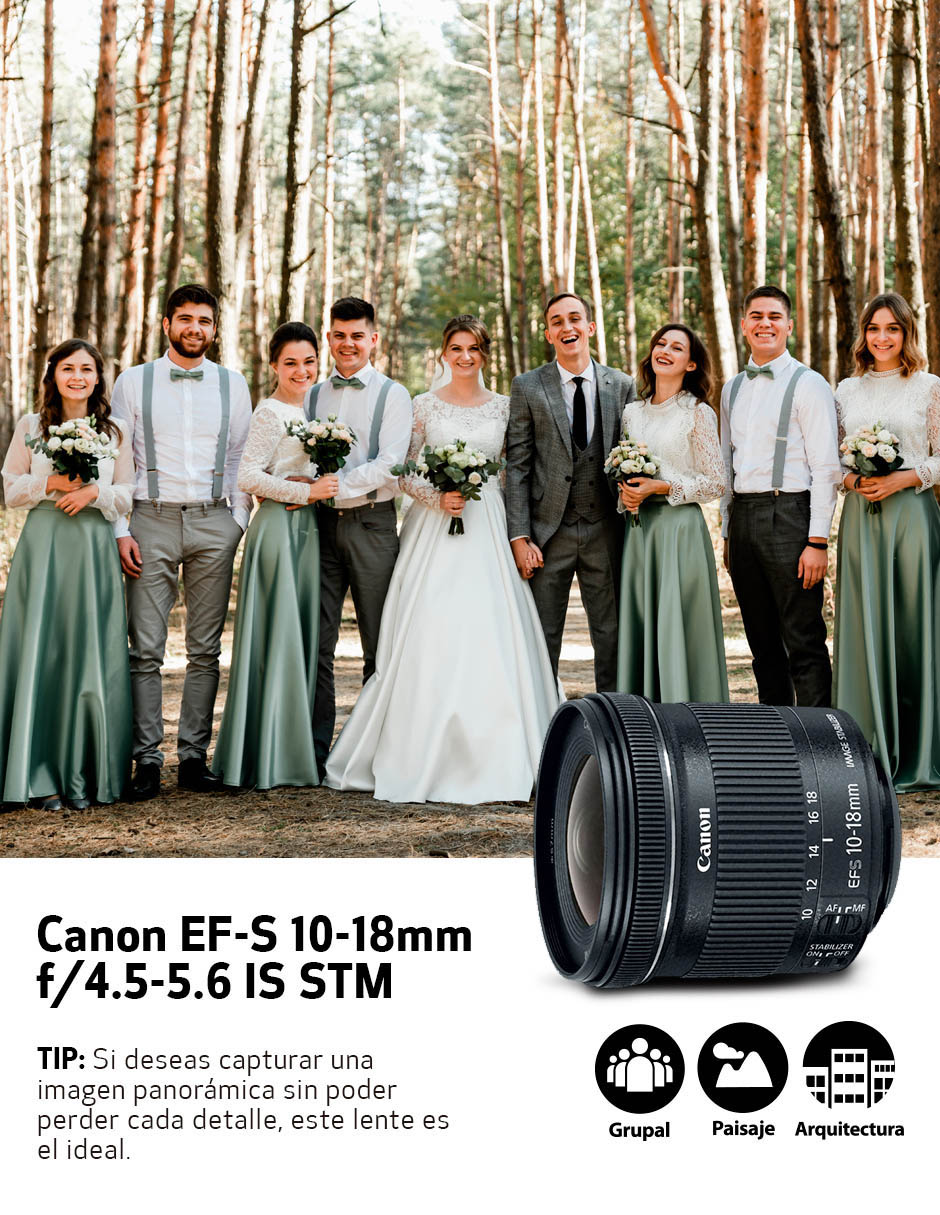 Lente Canon 10 a 18 mm f / 4.5 - 5.6 EF-S