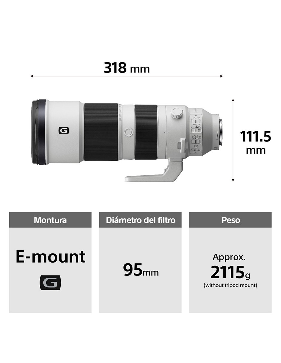Lente Sony 200 a 600 mm f / 6.3 E-Mount