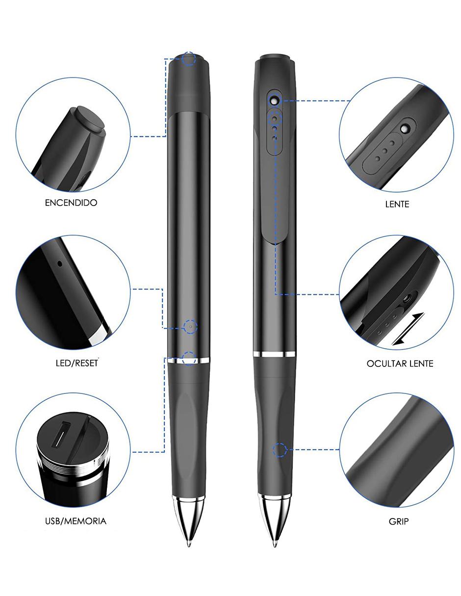 Pluma con cámara espía Full HD y Audio 8