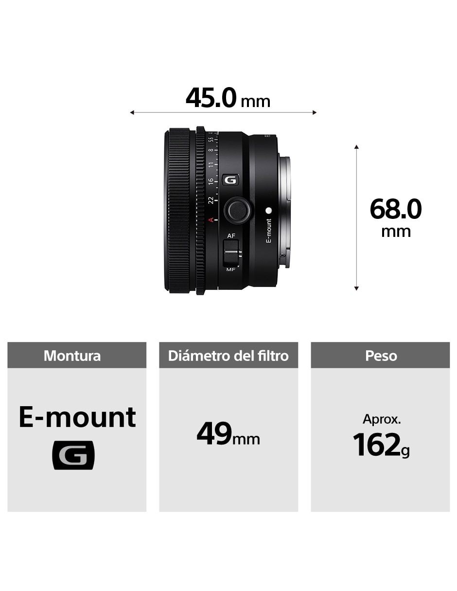 Lente zoom angular 49 mm f / 2.8 para camara sony 3
