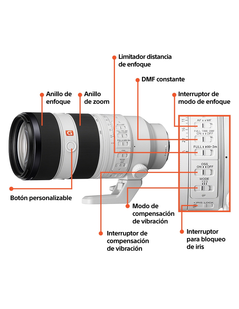Lente Sony 70 a 200 mm f / 2.8 E-Mount