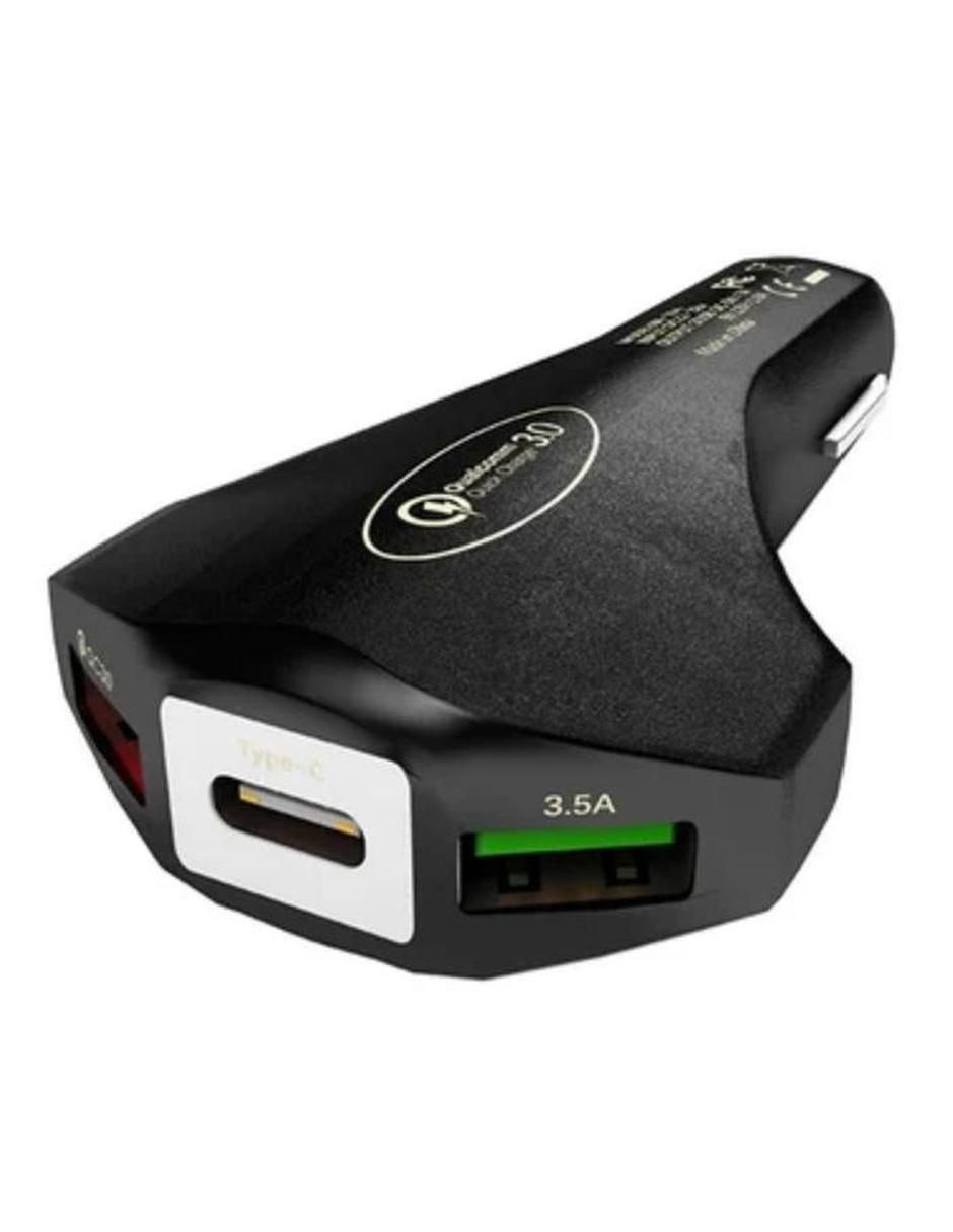 Cargador auto USB + USB tipo C Cargador auto USB + USB tipo C