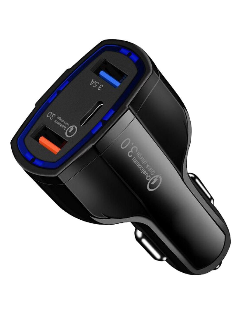 Cargador auto USB + USB tipo C