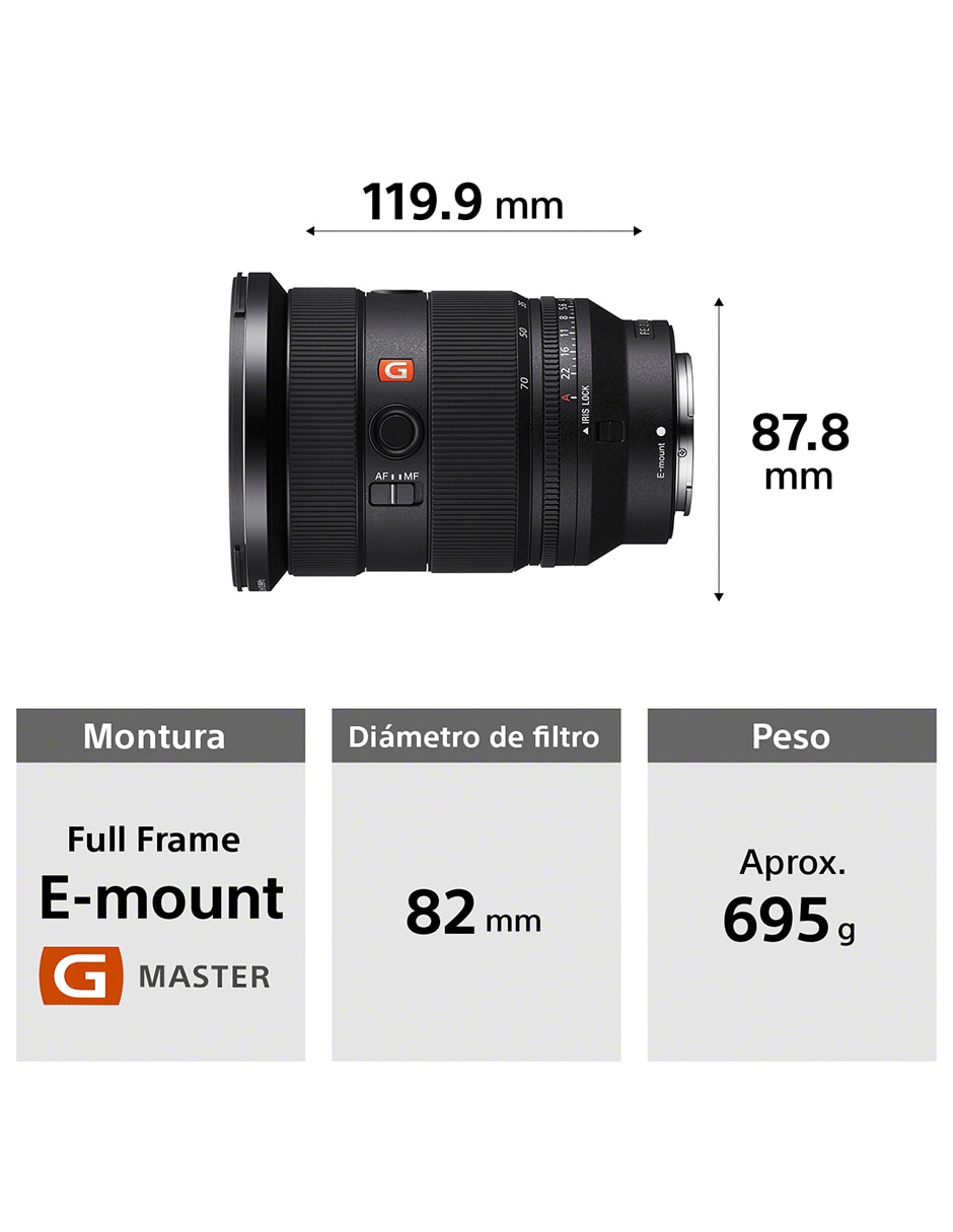 Lente Sony 24 a 70 mm f / 2.8 E-Mount