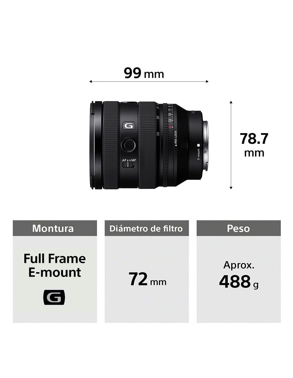 Lente 20 a 70 mm f / 4 E-Mount 10
