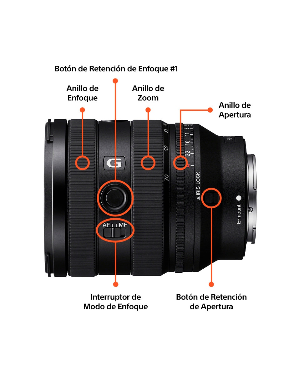 Lente 20 a 70 mm f / 4 E-Mount 15