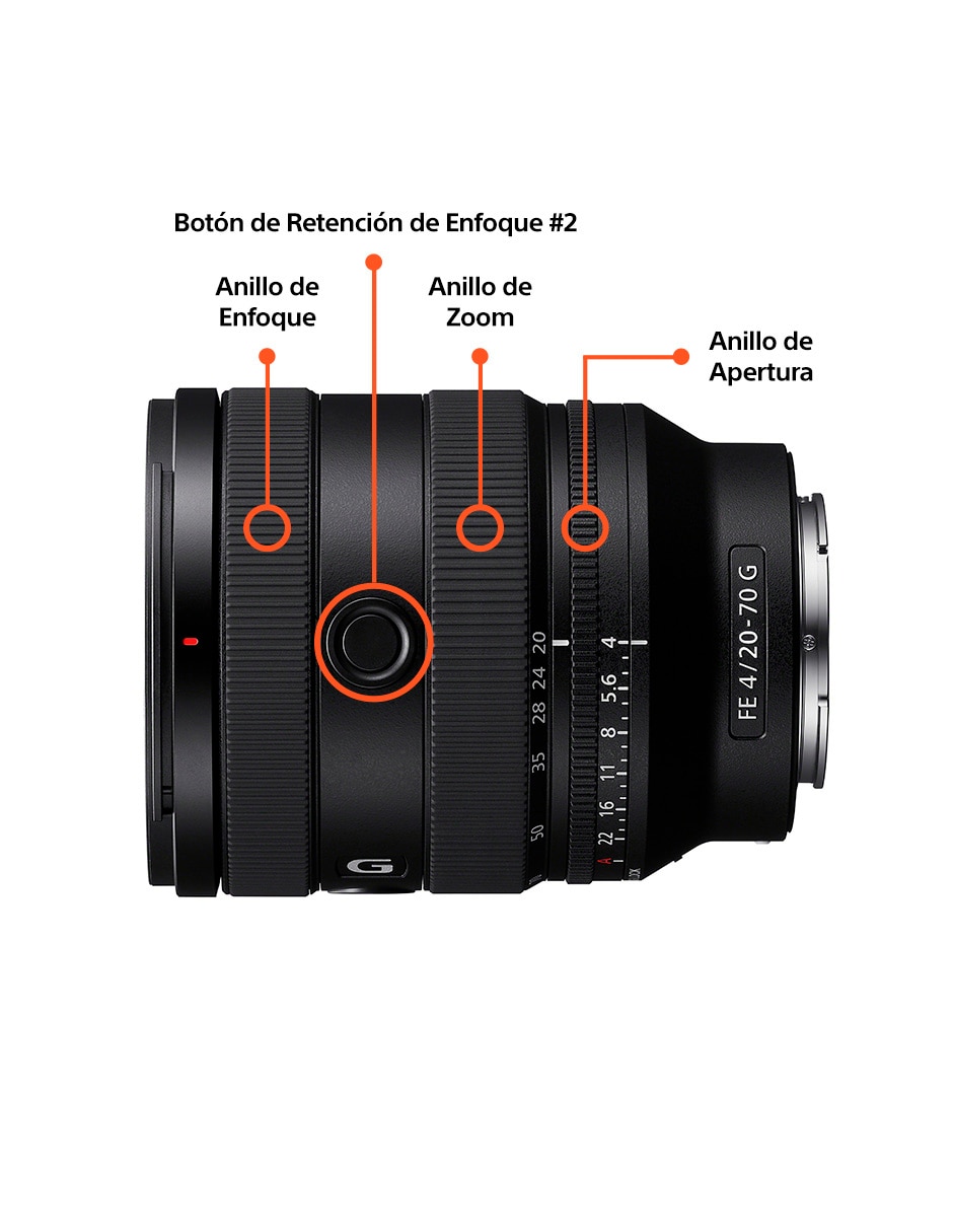 Lente 20 a 70 mm f / 4 E-Mount 16