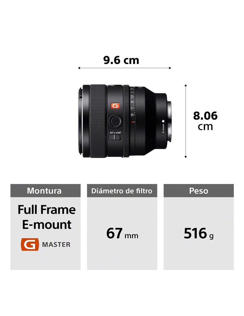 Lente 50 mm f / 1.4 E-Mount 9