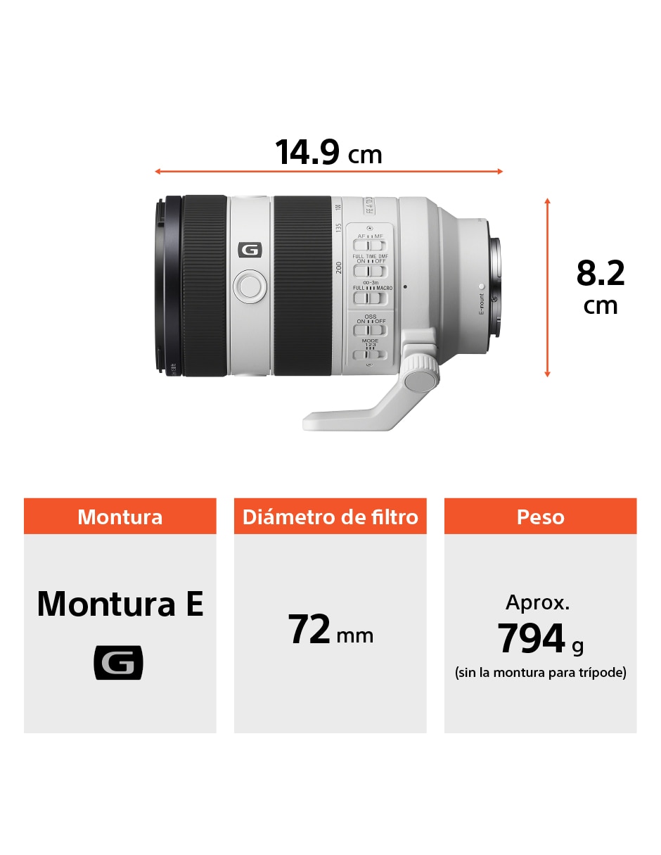 Lente Sony 70 a 200 mm f / 4 E-Mount