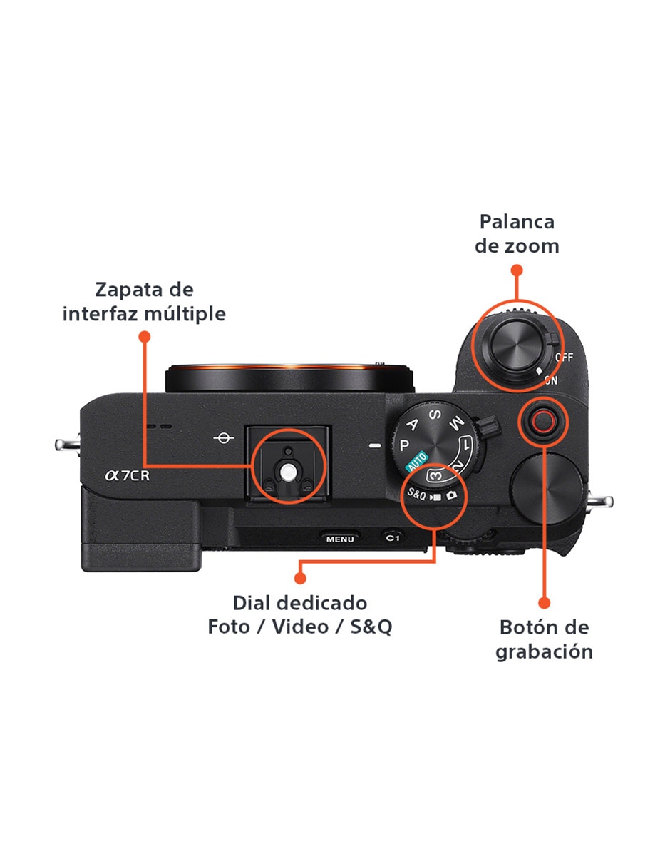 Cámara sin espejo modelo ILCE-7CR/BQ 5