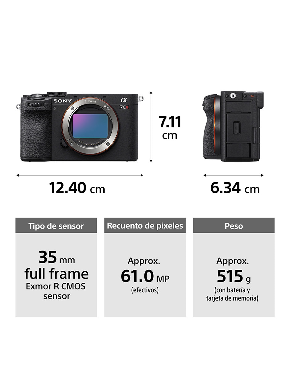 Cámara sin espejo modelo ILCE-7CR/BQ 7