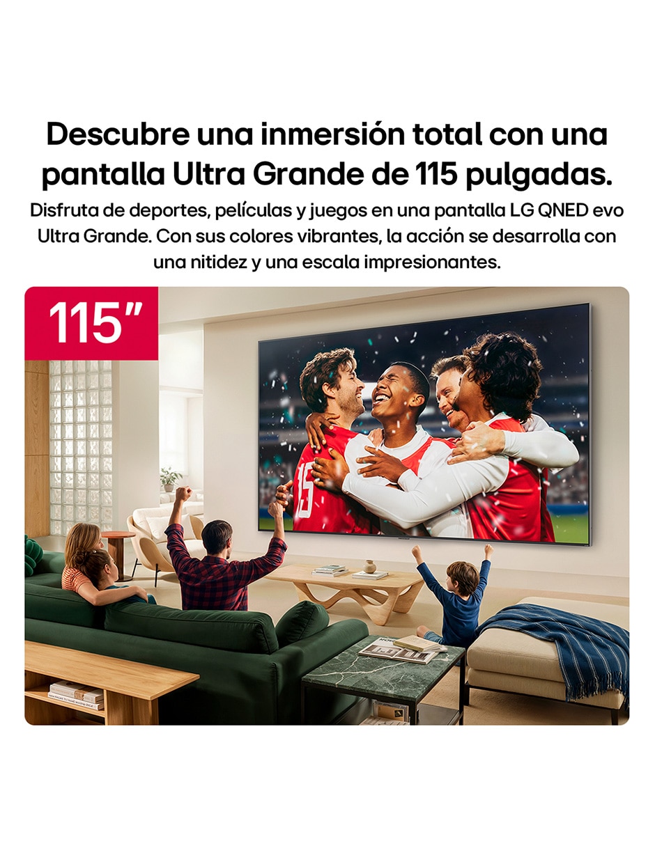 Pantalla Smart tv Lg mini LED de 115 pulgadas 4k 115qned90bs con evo AI