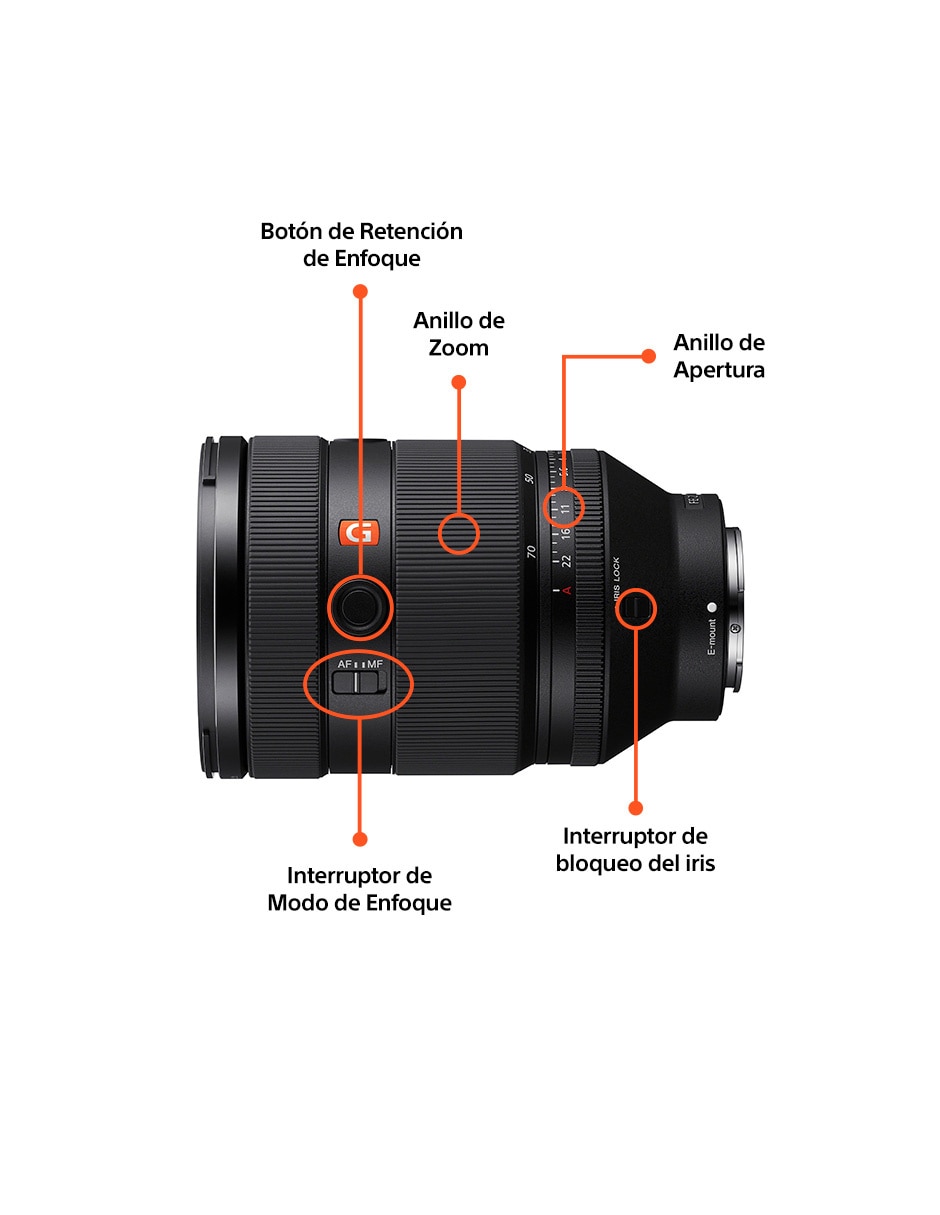 Lente zoom estándar 86 mm f / 2 para cámara sony 4
