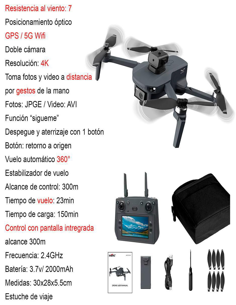 Dron modelo Vd-W7 HD 23 min de vuelo