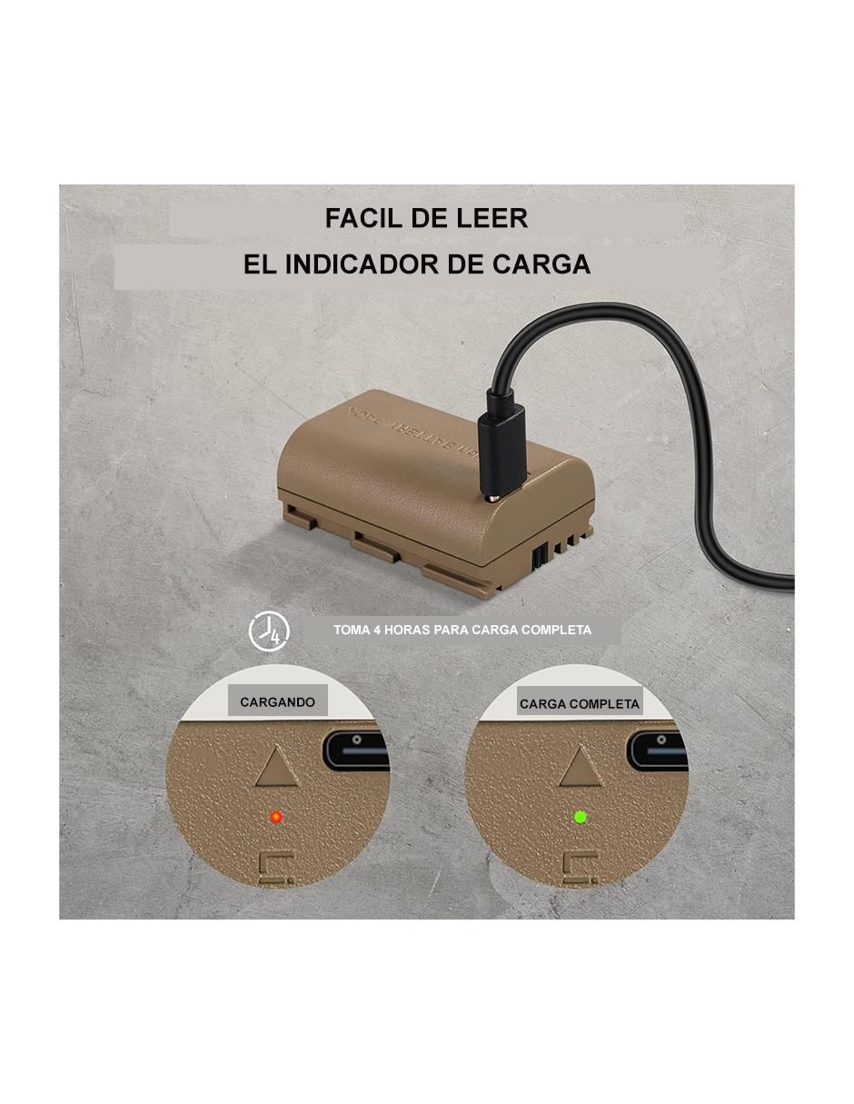 Batería recargable 2400 mAh tlp-e6nh
