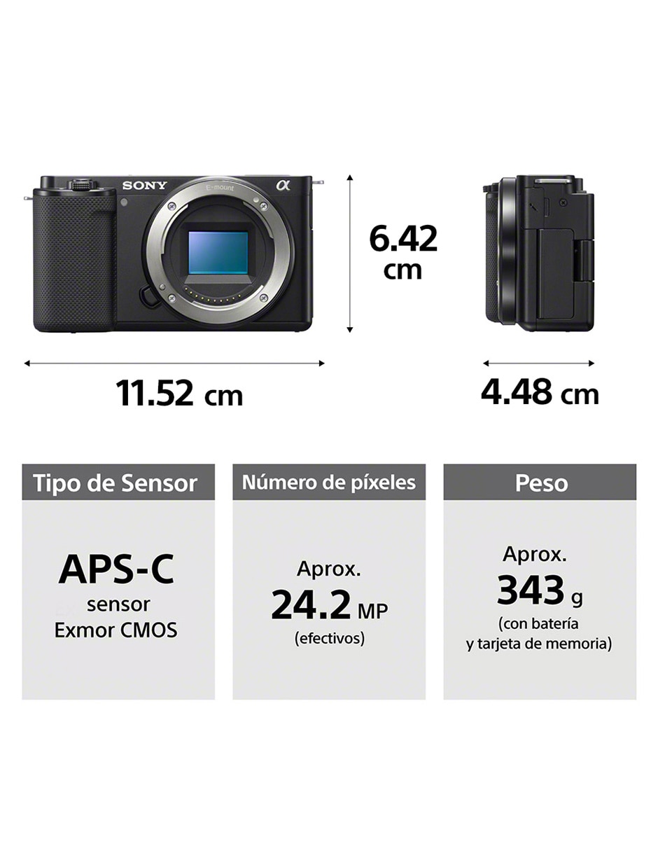 Kit de cámara sin espejo y accesorios modelo ZV-E10K con lente zoom f / 3.5 5