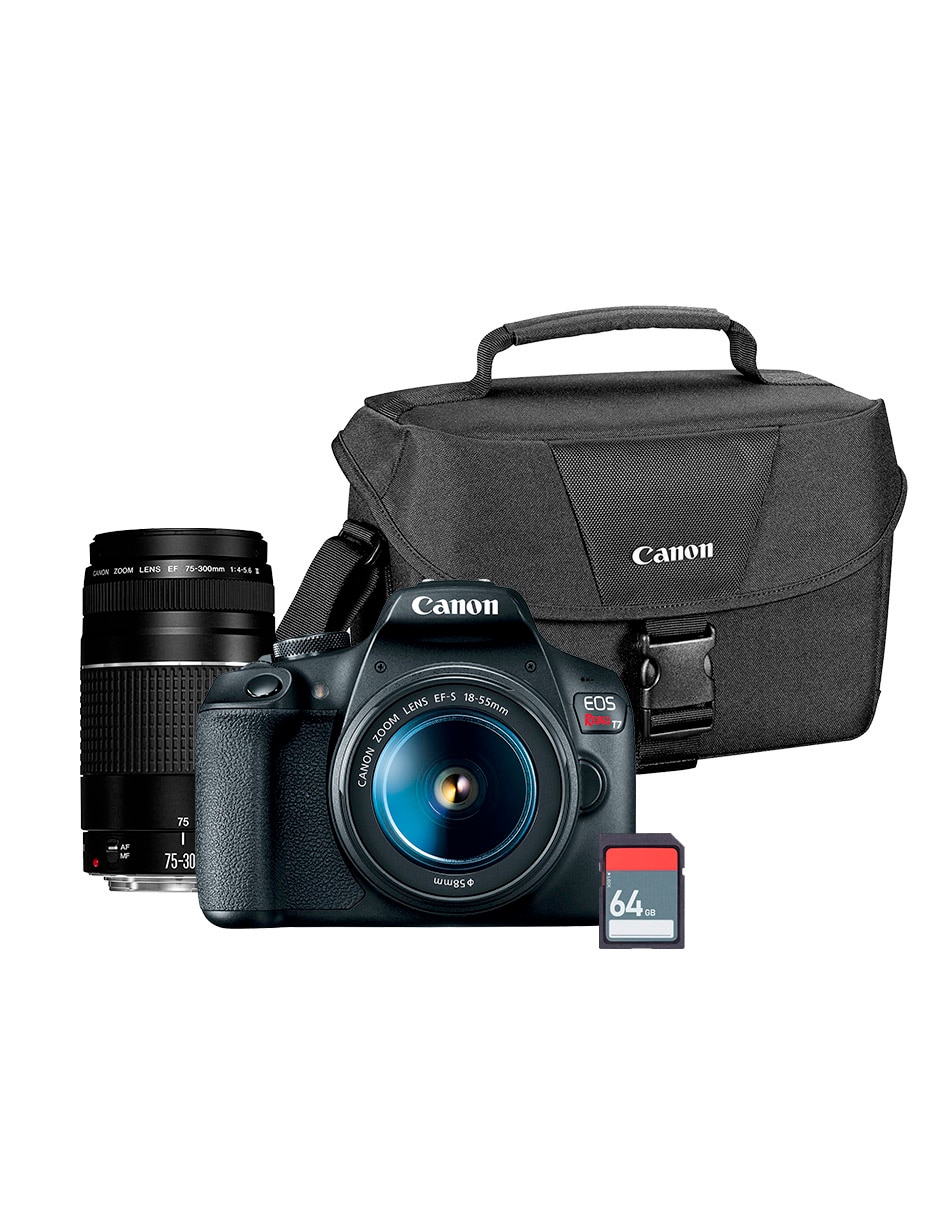 Kit cámara reflex y accesorios T7 con lente 18 a 55 mm f / 22