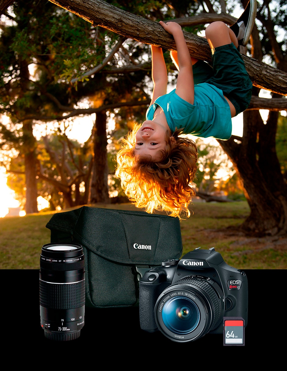 Kit cámara reflex y accesorios T7 con lente 18 a 55 mm f / 22 9
