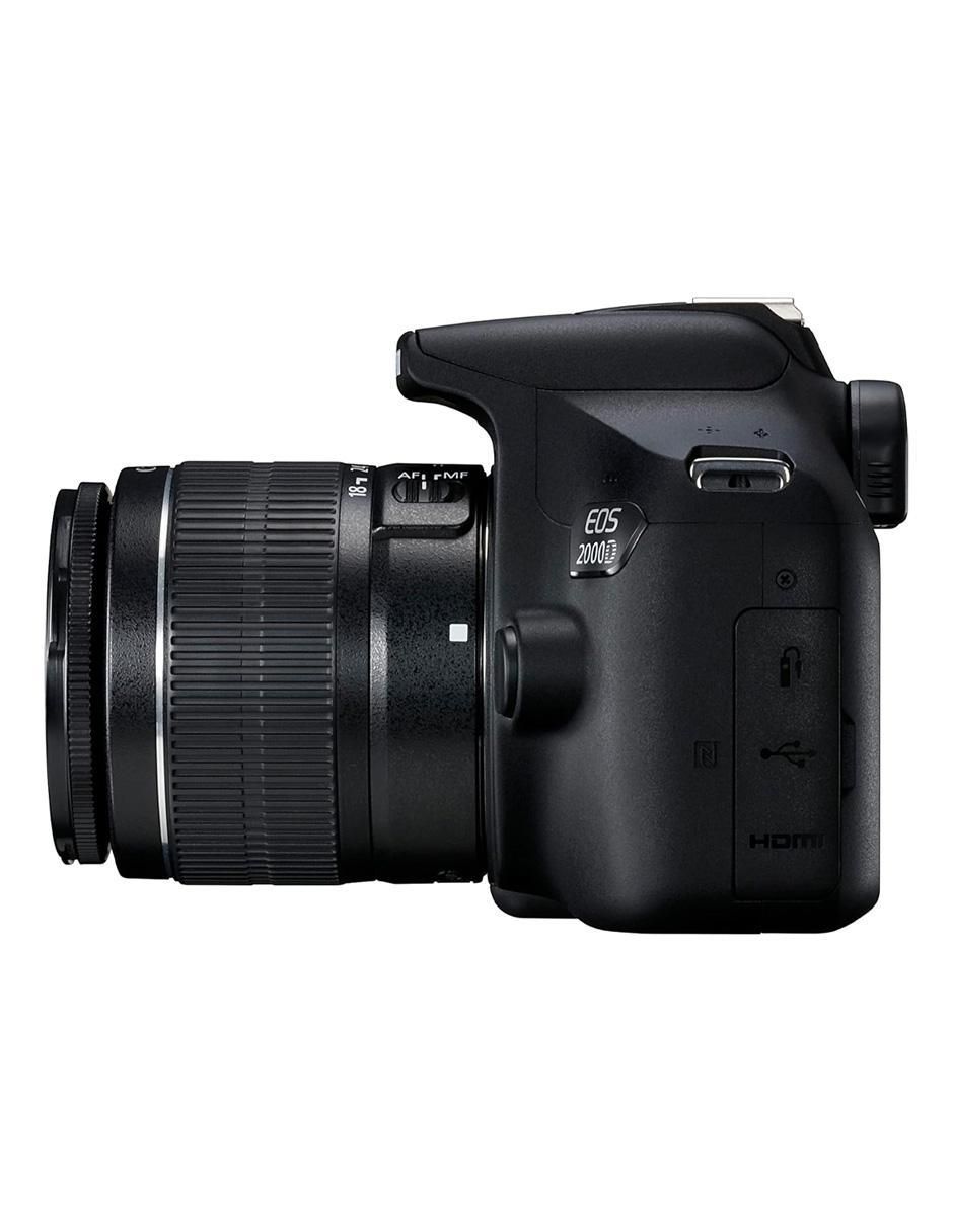 Cámara long zoom modelo eos 2000d 24 megapíxeles 5