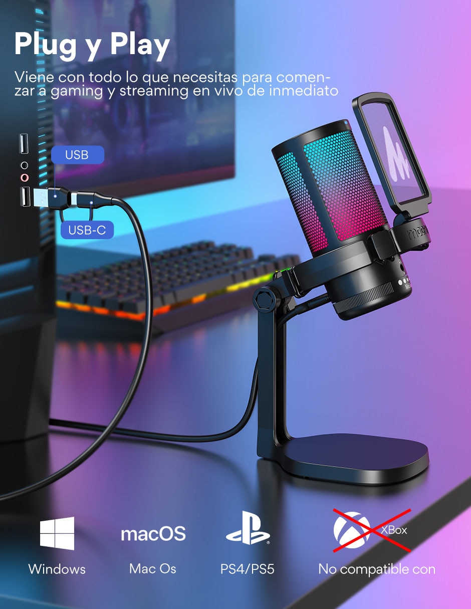 Micrófono gaming alámbrica Gamer Wave DGM20 7