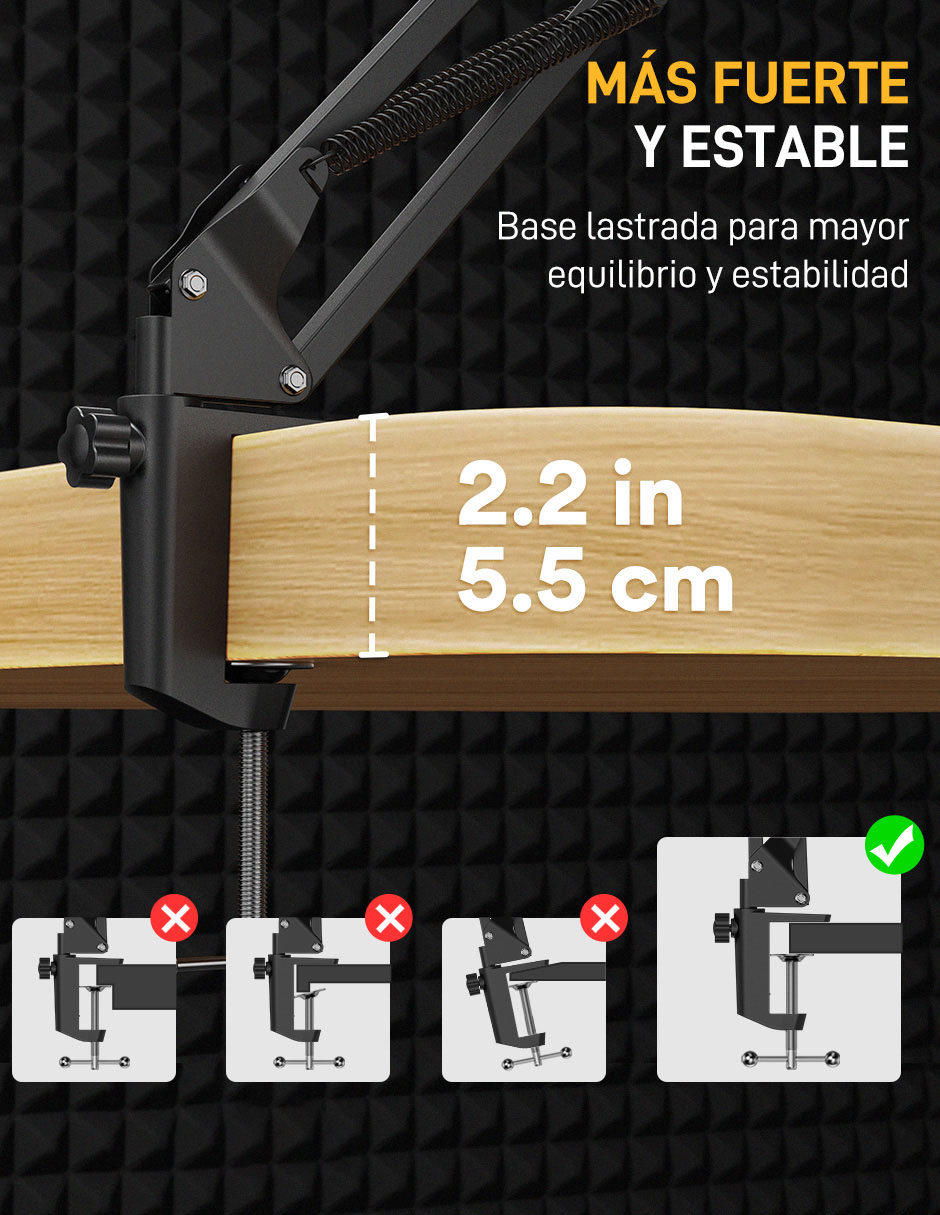 Soporte brazo para micrófono de Maono metal