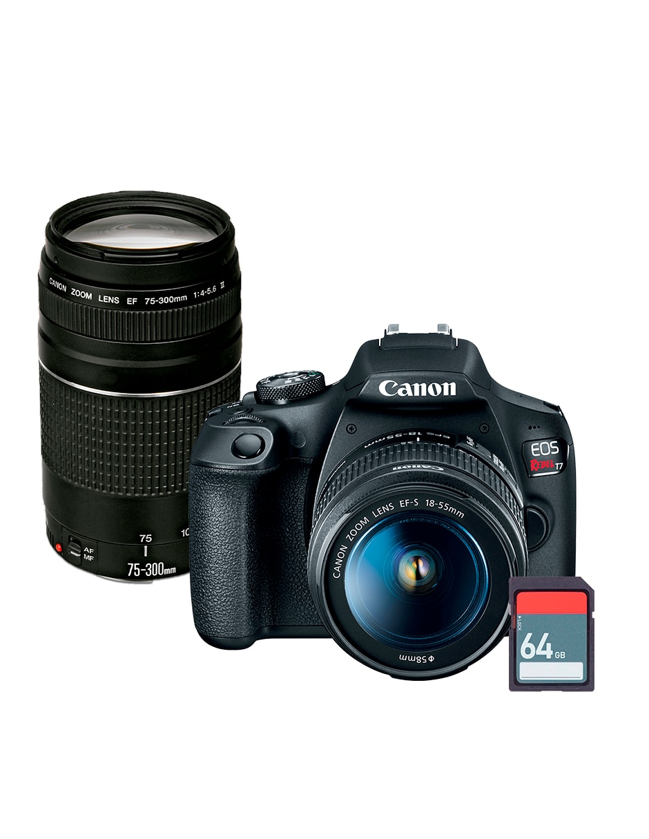 Kit cámara reflex y accesorios eos rebel t7 con lente 18 a 55 mm f / 3.5 - 5.6 4