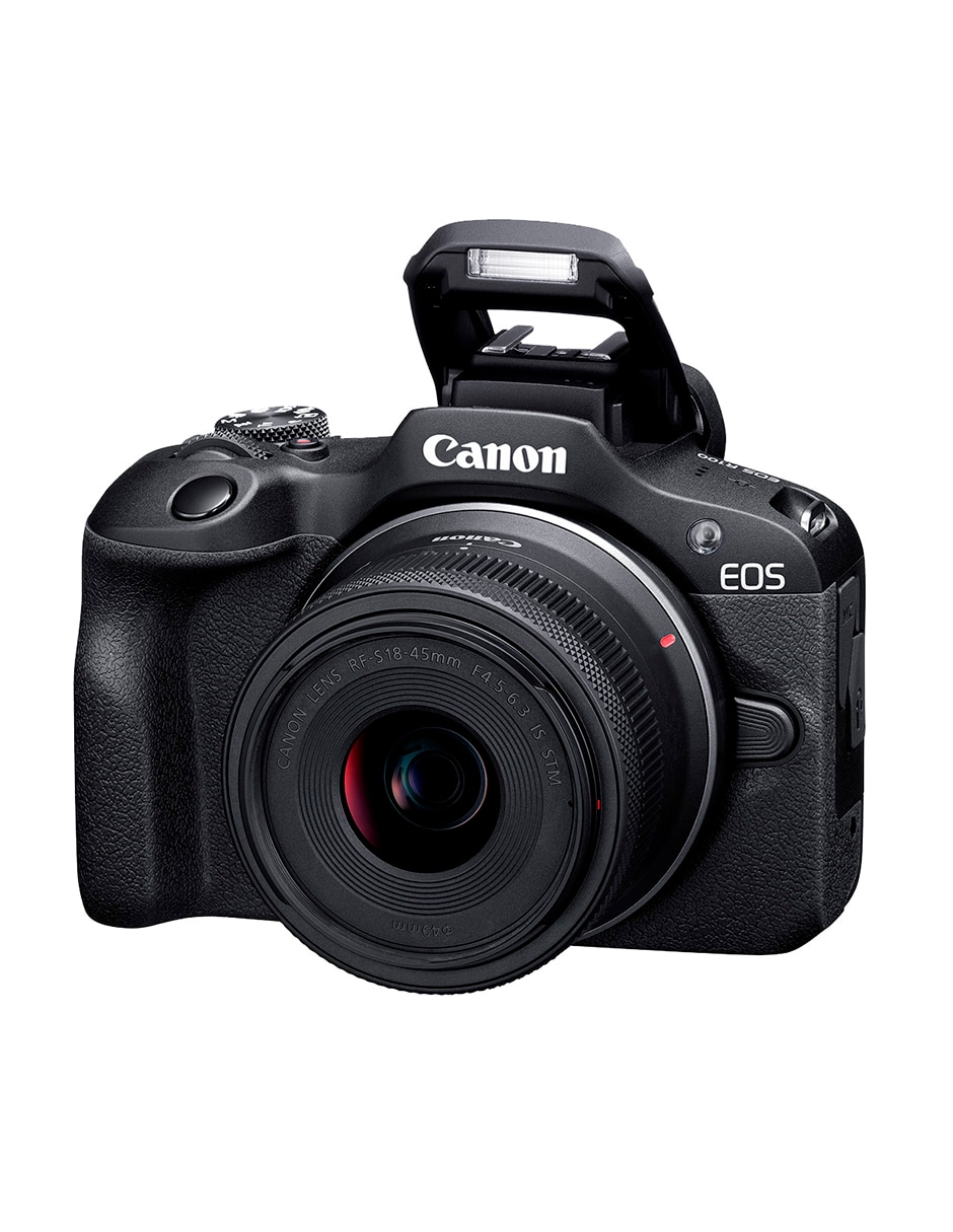 Kit cámara sin espejo y accesorios eos r100 con lente 18 a 45 mm f / 4.5 4