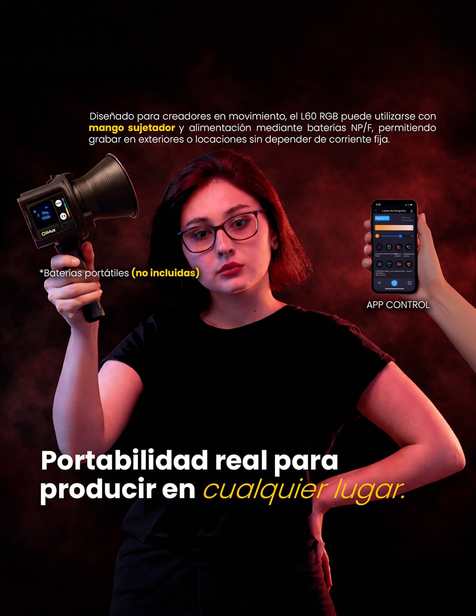 Lámpara para fotografía L60RGB 9