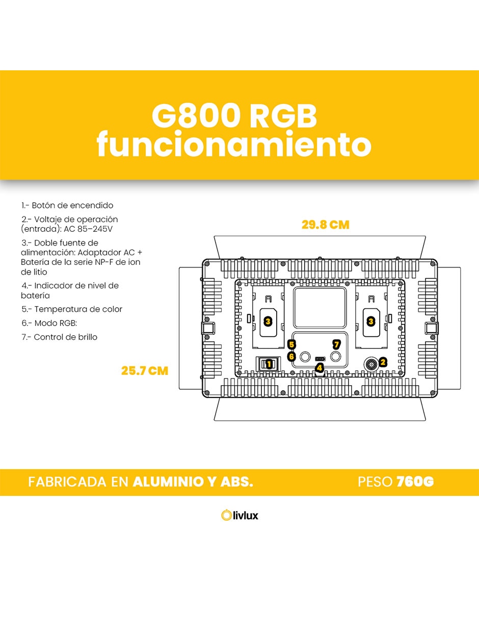 Lámpara para fotografía G800 8