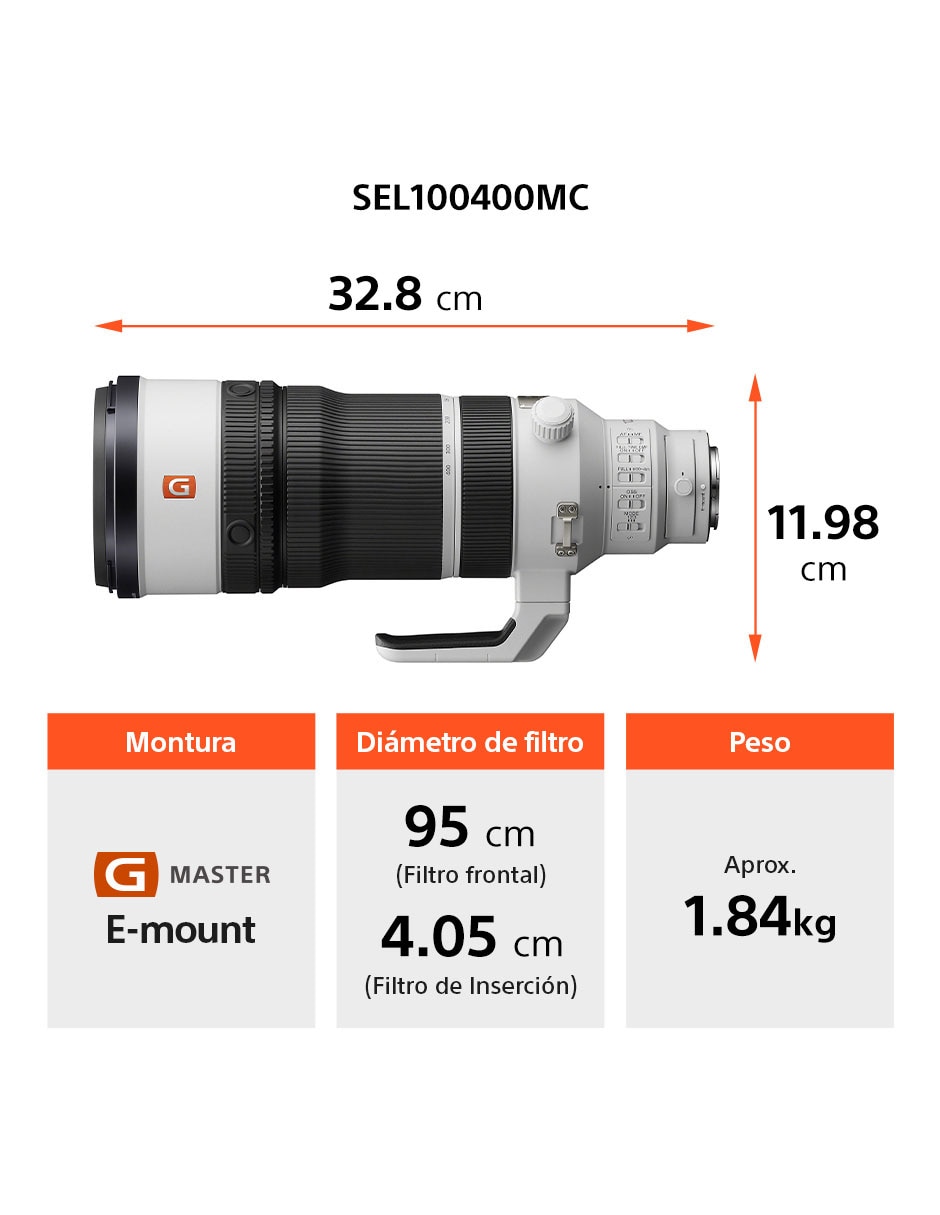 Lente 100 a 400 mm f / 4.5 - 5.6 E-Mount